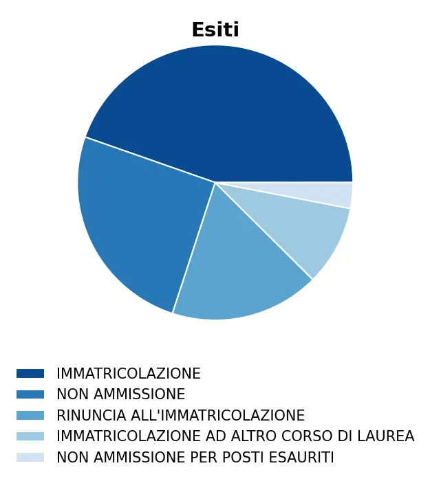 Grafico a torta degli esiti di Ingegneria gestionale 21-10-2025
